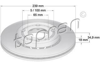 TOP RAN ΔΙΣΚ/ΚΑ ΕΜ.VAG 6Q0615301A TOPRAN 109522