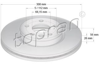 TOP RAN ΔΙΣΚ/ΚΑ ΕΜ.VAG 7M3615301A TOPRAN 109523