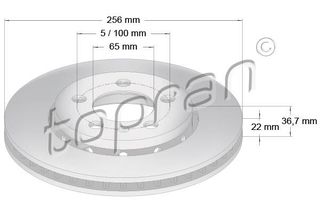 TOP RAN ΔΙΣΚ/ΚΑ ΟΠ. VAG 8N0615601B TOPRAN 110434