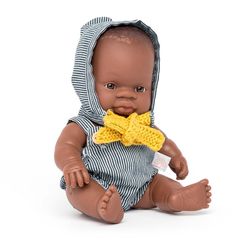 Miniland σετ African boy παιδική κούκλα με ρούχα 21cm