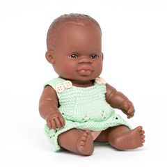 Miniland σετ African girl παιδική κούκλα με ρούχα 21cm