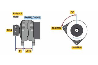 BOSCH BX ΔΥΝΑΜΟ PEUGEOT BOSCH 0986080530