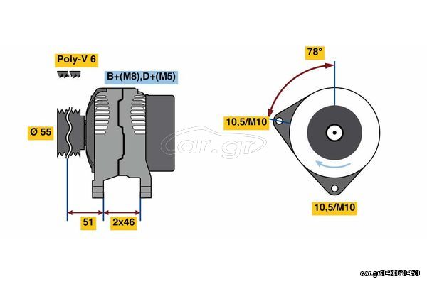 BOSCH BX ΔΥΝΑΜΟ PEUGEOT BOSCH 0986080530