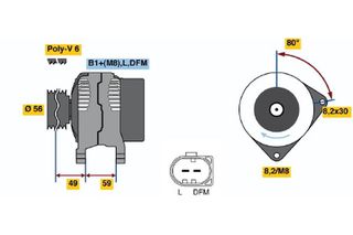 BOSCH BX ΔΥΝΑΜΟ VAG BOSCH 0986042630