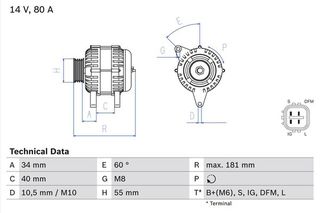 BOSCH BX ΔΥΝΑΜΟ TOYOTA BOSCH 0 986 042 660