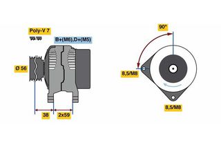 BOSCH BX ΔΥΝΑΜΟ CHRYSLER BOSCH 0986080950