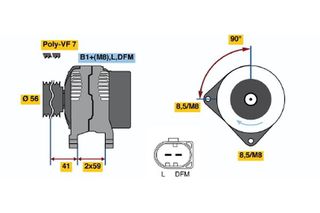 BOSCH BX ΔΥΝΑΜΟ PORSCHE BOSCH 0986047450