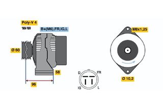 BOSCH BX ΔΥΝΑΜΟ HONDA BOSCH 0986040910
