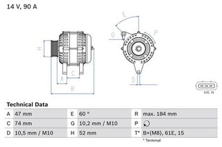 BOSCH BX ΔΥΝΑΜΟ BMW BOSCH 0 986 041 190
