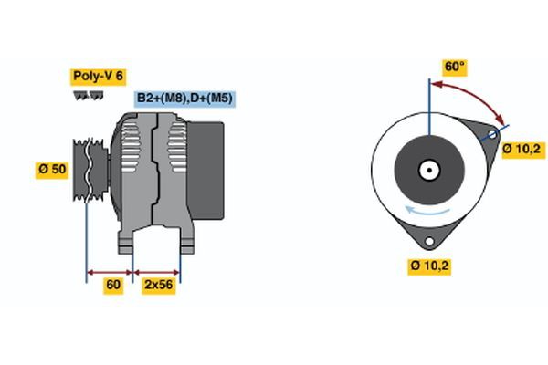 BOSCH BX ΔΥΝΑΜΟ OPEL BOSCH 0986041250