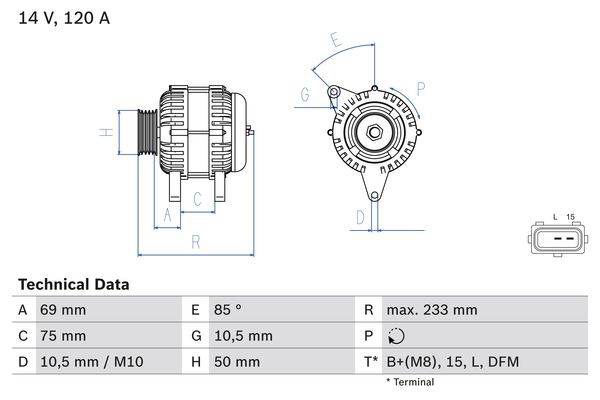 BOSCH BX ΔΥΝΑΜΟ BMW BOSCH 0 986 041 810