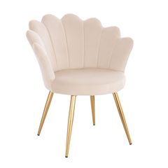 Vanity Chair Shell Premium Quality Beige Gold-5400373