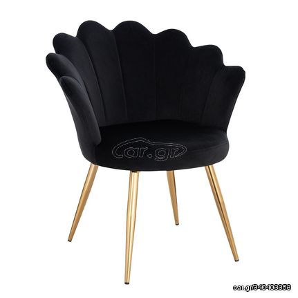 Vanity Chair Shell Premium Quality Black Gold-5400374