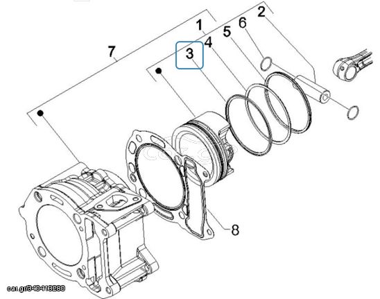 Ελατήριο Πιστονιού Συμπίεσης 57*1 Piaggio Beverly 125 RST 4T 4V ie E3 2010-2015  ZAPM69100 485779