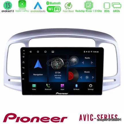 Pioneer AVIC 4Core Android13 2+64GB Hyundai Accent 2006-2011 Navigation Multimedia Tablet 9″