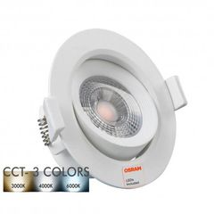 LED Φωτιστικό Οροφής Xωνευτό Στρογγυλό Osram Chip SMD 7W CCT 100lm/W - 09-016-005