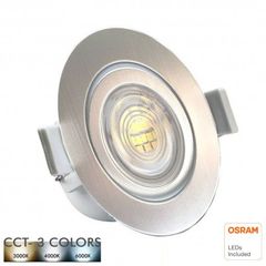 LED Φωτιστικό Οροφής Xωνευτό Στρογγυλό Osram Chip SMD 7W CCT Soft Gold 100lm/W - 09-016-006