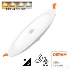 LED Φωτιστικό Οροφής Xωνευτό Στρογγυλό Osram SMD 24W CCT 120lm/W Sensor - 01-010-017