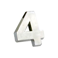 Αυτοκόλλητο Γράμμα Χρωμίου 3D "4" 2.7x2.5cm 1 Τεμάχιο - 00045