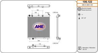 ΨΥΓΕΙΟ ΝΕΡΟΥ 1.4-1.6 HDI ΠΕΤΡΕΛΑΙΟ (3 RADIATOR 1.4-1.6 HDI DIESEL (380x390) 106122 1330E5 1330E6 1330Q5 1330V4 133354 133374 E101K10 1330E6 1330N6