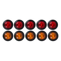 GloboStar® 85308 Πακέτο 10 τεμάχια φώτα όγκου για φορτηγά BULLET PIN LED SMD 5730 1W / Τεμ. 100lm DC 24V αδιάβροχα IP65 5x κόκκινα - 5x πορτοκαλί-thumb-2