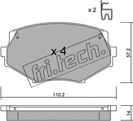 fri.tech. Σετ τακάκια, Δισκόφρενα - 488.0