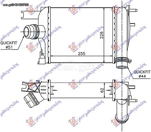 Ψυγείο Intercooler 1.3 TCE Βενζίνη (255x226x62) / RENAULT ARKANA 20- / 14496-5154R - 1 Τεμ