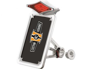 Βάση Πινακίδας με Φανάρι Vertical Taillight & License Plate Kit US License Plate Size, Diamond Taillight Chrome