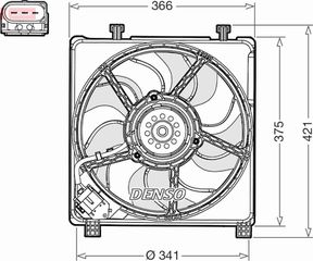 Carro Βεντιλατέρ Ψυγείου Κομπλέ Βενζίνη (+A/C) (340mm) (3PIN) κατάλληλο για SKODA CITIGO 2017- (NF1) / 1S0121207E - 1 Τεμ