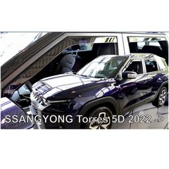 SSANGYONG TORRES 5D 2022+ ΣΕΤ ΑΝΕΜΟΘΡΑΥΣΤΕΣ ΑΥΤΟΚΙΝΗΤΟΥ ΑΠΟ ΕΥΚΑΜΠΤΟ ΦΙΜΕ ΠΛΑΣΤΙΚΟ HEKO - 4 ΤΕΜ.