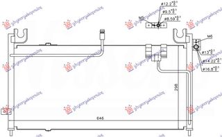 Ψυγείο A/C Βενζίνη-Πετρέλαιο (646x298x16) / MAZDA 323 Sedan 97-98 / B02H-61-480A - 1 Τεμ