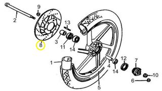 Δισκόπλακα Μπροστά 5 Τρύπες Daytona Veeroad.100A Euro III VHC997-18501-0050