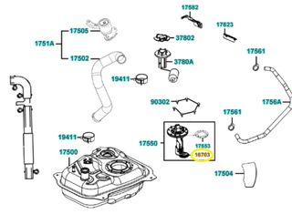 Φίλτρο Αντλίας Βενζίνας Kymco Agility.200i 16+ Abs E5 2023 - 2024 16703-LKD2-M90