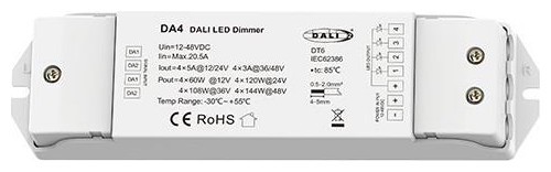 DALI LED DIMMER 5A*4CH 12-48VDC DA4