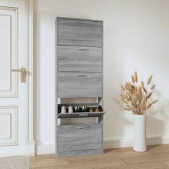 Παπουτσοθήκη Γκρι Sonoma 59x17x169 εκ. από Επεξεργασμένο Ξύλο 342516