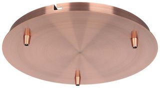 STEEL CANOPY D300*H25mm WITH 3 HOLES ON SURFACE - RED COPPER
