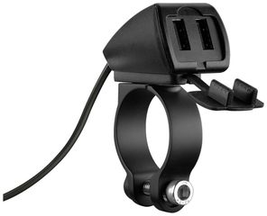 ΦΟΡΤΙΣΤΗΣ USB (2 ΘΥΡΕΣ) ΜΕ ΒΑΣΗ ΣΤΗΡΙΞΗΣ ΤΙΜΟΝΙΟΥ ΑΔΙΑΒΡΟΧΟΣ MOTO 12/24V 30W 5400mA 22-32mm TREK LAMPA - 1 TEM.