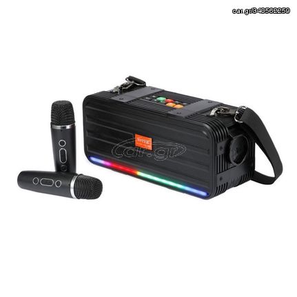 Ασύρματο ηχείο Bluetooth με 2 μικρόφωνα Karaoke - WS950 - 810248 - Black