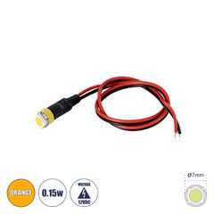 GloboStar® SMD-LED 81484 Υψηλής Ισχύος SMD LED 0.15W DC 12V - Φ0.7 x Υ2.3cm - Πορτοκαλί - Dimmable - 2 Χρόνια Εγγύηση