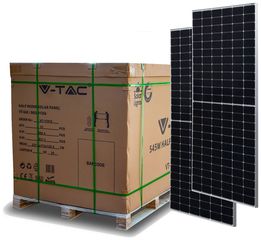 V-TAC Solar Panel Μονοκρυσταλλικό 430W Μαύρο πλαίσιο TOPCON παλέτα 36 τεμαχίων 1189836