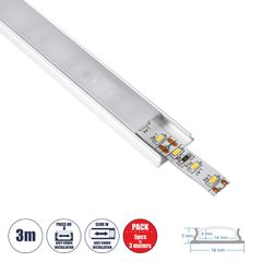 GloboStar® CURVED-PROFILE 70802-3M Προφίλ Αλουμινίου - Βάση & Ψύκτρα Ταινίας LED με Λευκό Γαλακτερό Κάλυμμα - Επιφανειακή Χρήση - Εύκαμπτο με Δυνατότητα Κυρτής Τοποθέτησης - Πατητό Κάλυμμα - Ασημί - 3