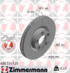 Δισκόπλακες εμπρός ZIMMERMANN 600.3247.20