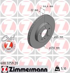 Δισκόπλακες εμπρός ZIMMERMANN 600.3259.20