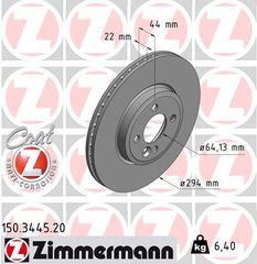 Δισκόπλακες εμπρός ZIMMERMANN 150.3445.20