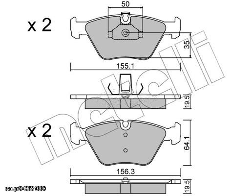 Σετ τακάκια, δισκόφρενα METELLI 22-0207-0