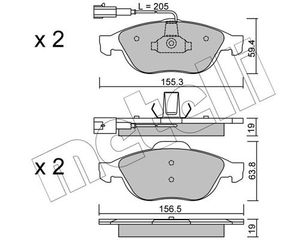 Σετ τακάκια, δισκόφρενα METELLI 22-0220-0