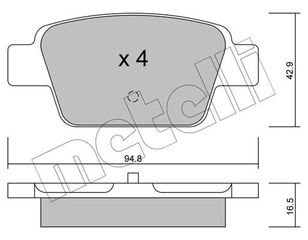 Σετ τακάκια, δισκόφρενα METELLI 22-0323-0