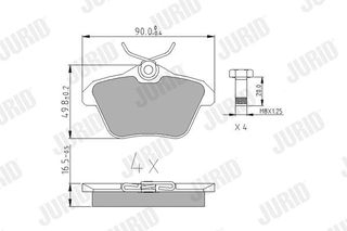 Σετ τακάκια, δισκόφρενα JURID 571908J