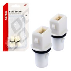 ΦΙΣΑ/ΠΡΙΖΑ 12/24V 2 ΕΠΑΦΩΝ ΓΙΑ ΛΑΜΠΕΣ T10 /W5W/ W3W /W16W ΧΩΡΙΣ ΚΑΛΩΔΙΟ AMIO - 2 ΤΕΜ.