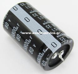 ΠΥΚΝΩΤΗΣ ΗΛΕΚΤΡΟΛΥΤΙΚΟΣ 6.800uF 80V 85C D30x50mm ΠΛΑΚΕΤΑΣ NICHICON